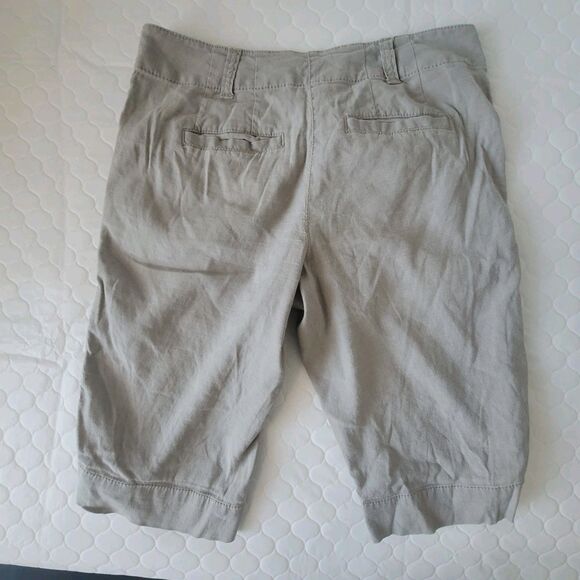 J. Jill Linen Blend Taupe Stretch Chino 11" Shorts Size 0 Petite - Picture 8 of 9